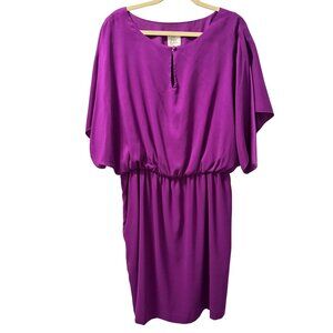 Suzi Chin Maggy Boutique Purple Batwing Dress Sz  16W  Polyester Spandex Dress